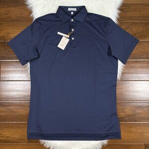Peter Millar Men's Size Small Blue Summer Comfort Performance Jersey Polo Shirt